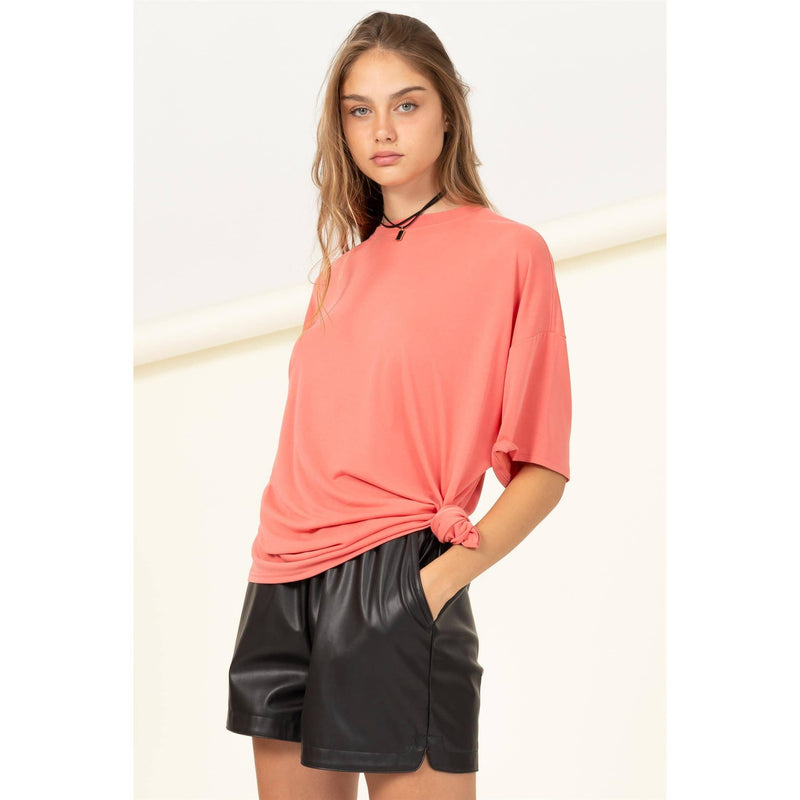 OVERSIZED SHORT SLEEVE BOXY TOP