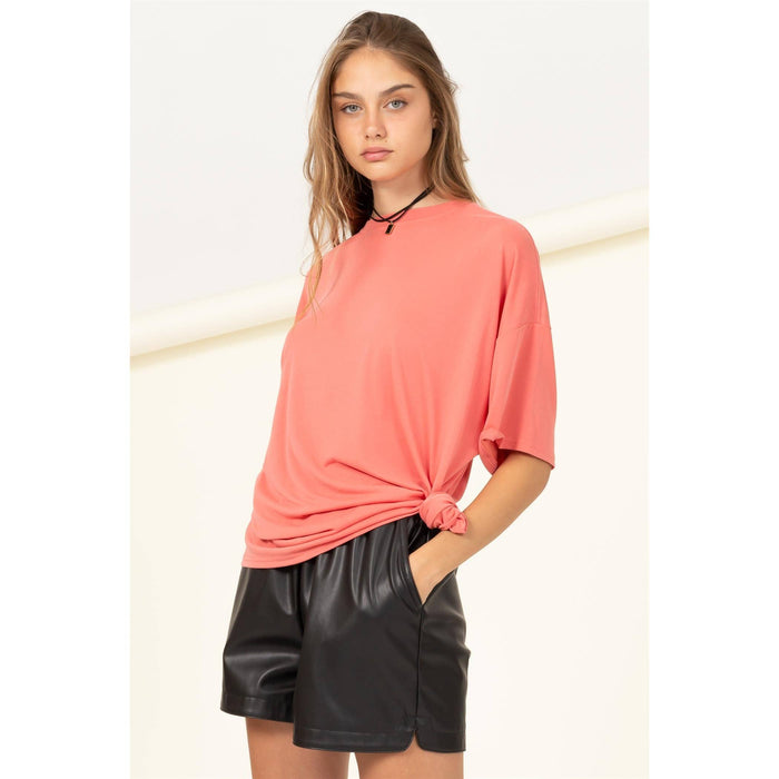 OVERSIZED SHORT SLEEVE BOXY TOP