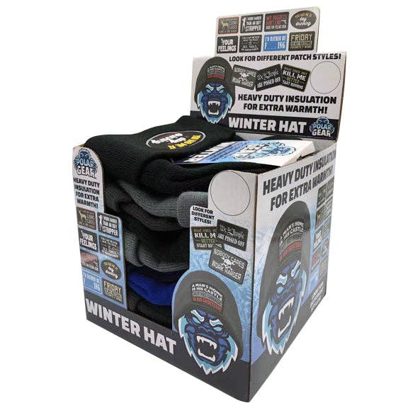 PATCH WINTER HAT 12 PIECES PER DISPLAY