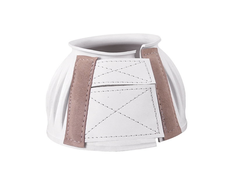Double Hook and Loop Bell Boots, White