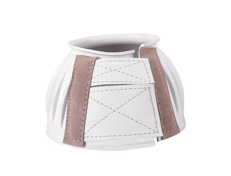 Double Hook and Loop Bell Boots, White