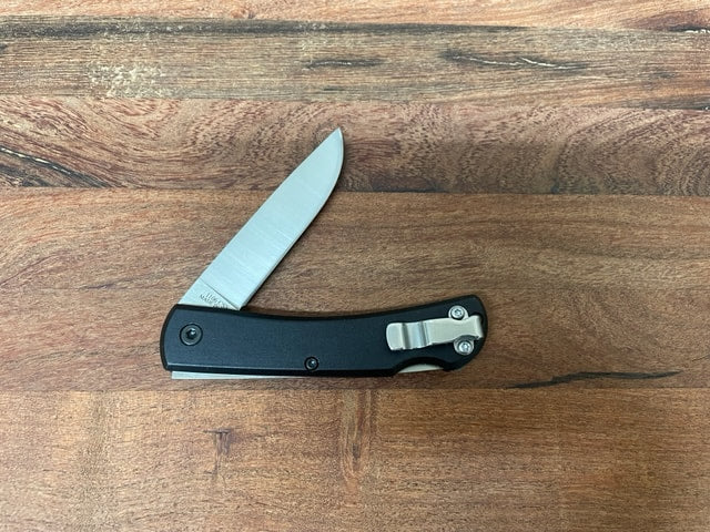 #1106SS - BLACK ANODIZED ALUMINUM LOCKBACK CLIP KNIFE - 3-1/2"