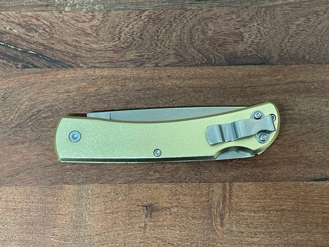 #1103C - GOLD ALUMINUM ANODIZED LOCKBACK CLIP KNIFE - 4-1/2"