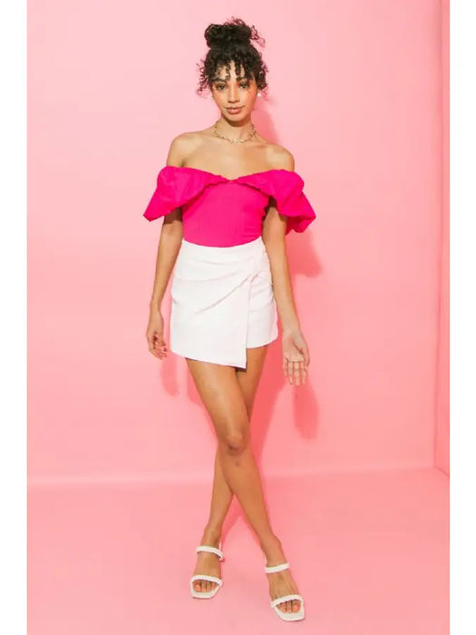 A Twill Denim Skort Small