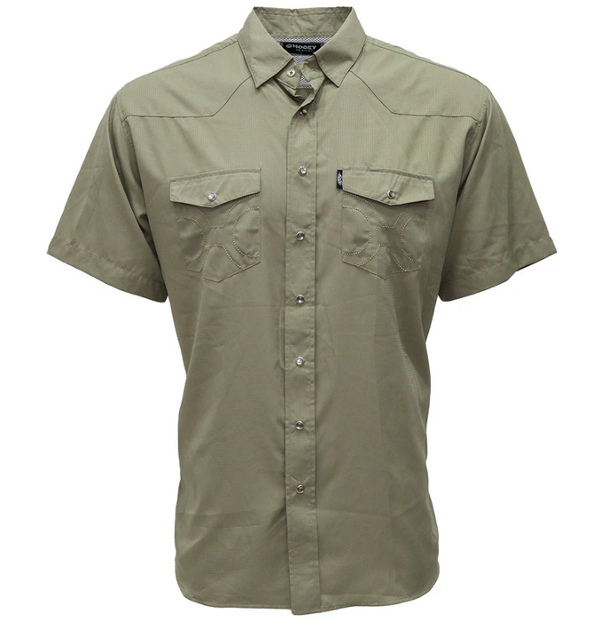 Hooey: SOL, Youth/Boys Vetiver Short-Sleeve Pearl Snap with Lens Cleaner, Olive Green