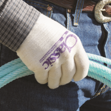Cotton Deluxe Roping Gloves (12-pack) - Blue Medium