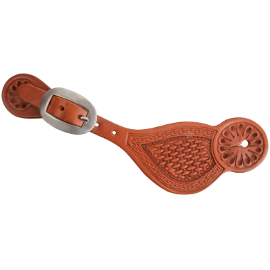 Tombstone Spurstraps with San Carlos and Basket Tooling-Chestnut