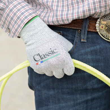 HIGH PERFORMANCE ROPING GLOVES, WHITE, SMALL