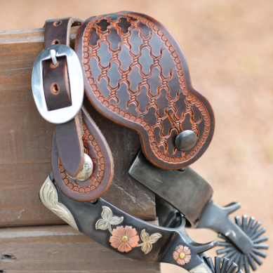 Tombstone Weathered Antique Spurstraps with Twisted Wire Tooling