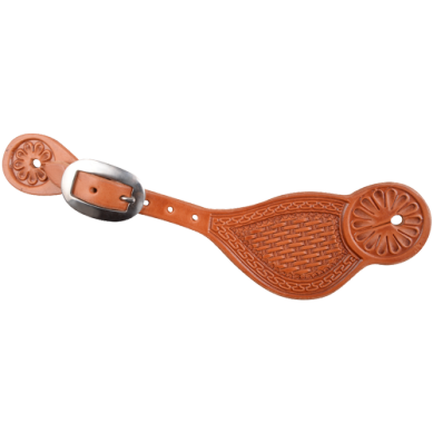 Tombstone Spurstraps with San Carlos and Basket Tooling-Natural