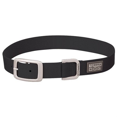 Nylon Double-Ply Dog Collar - Black - 25" XL - DOUBLE STRENGTH