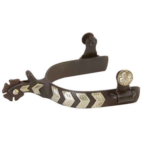 Men's Show Spurs with German Silver Chevron Trim
