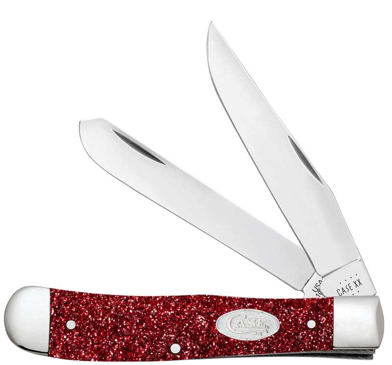 CASE XX - Red Ruby Stardust Kirinite Trapper Stainless 67000 Pocket Knife