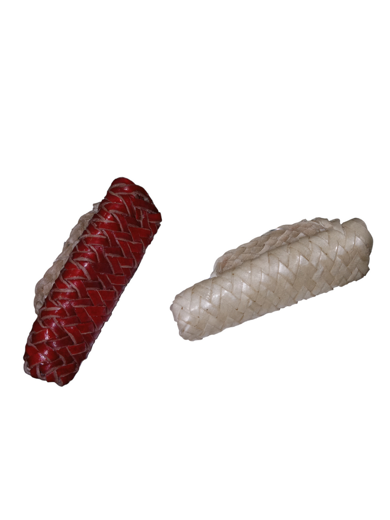 Knife scab - knife scabbard medium braided rawhide mt-56100