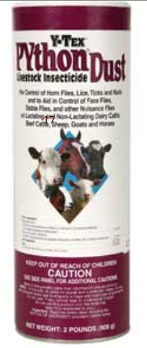 Y-Tex PYTHON DUST LIVESTOCK INSECTICIDE SHAKER CAN - 2 LB